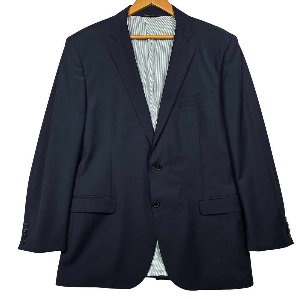 Brooks Brothers Explorer Madison Fit Wool Sport Coat Blazer Mens 45R Navy Blue